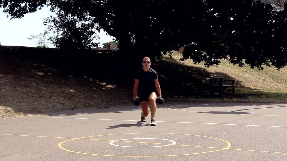 Weighted walking lunges